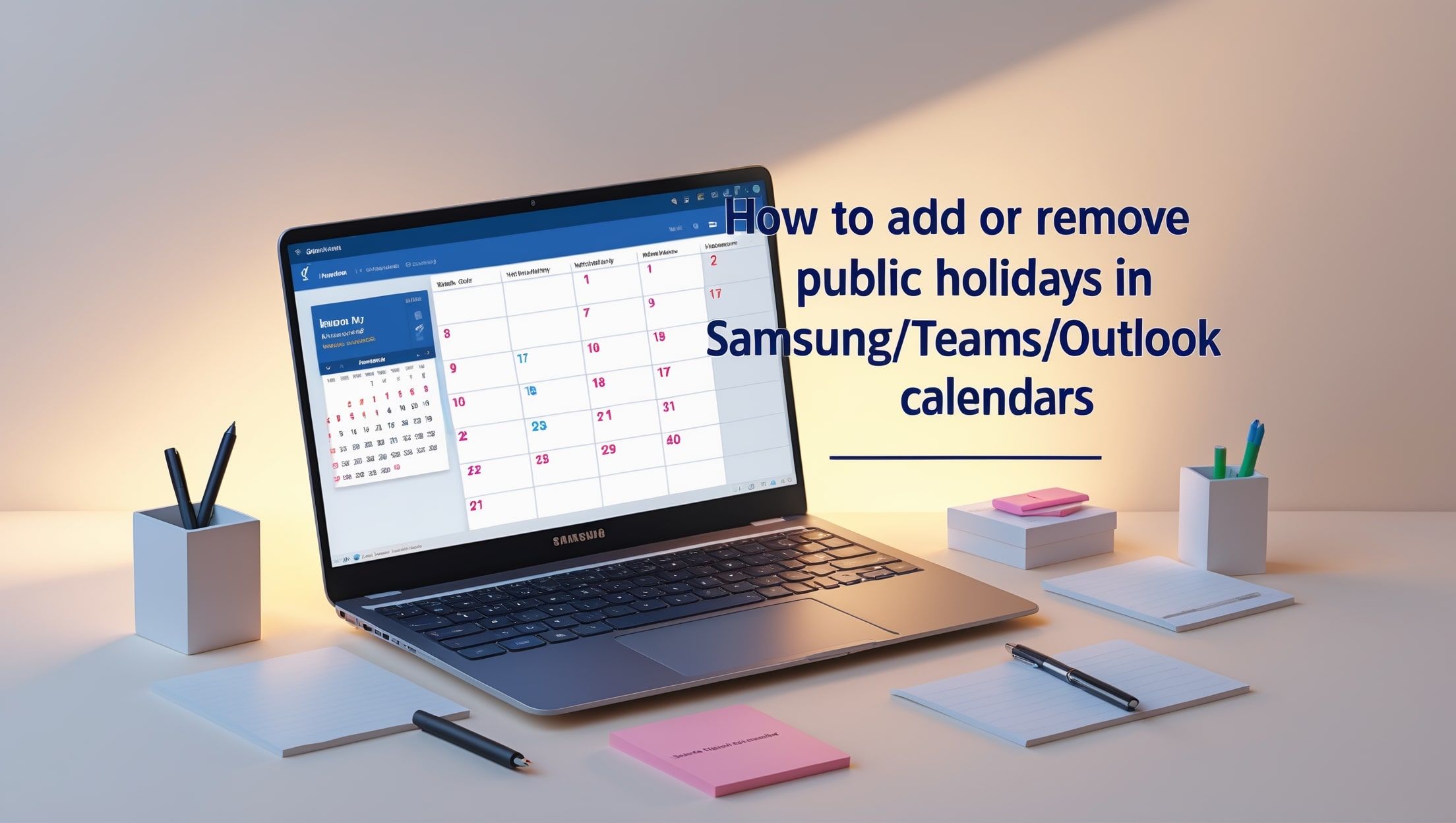 Kako dodati ili ukloniti državne praznike u kalendarima Samsung/Teams/Outlook